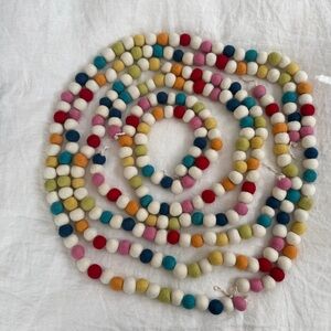 Four Colorful Felt Ball Garlands 6 foot each